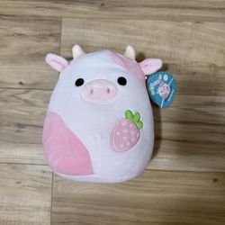 Squishmallow Reshma Pink Strawberry Cow Hot Topic Exclusive 2023 Plush 8” NWT