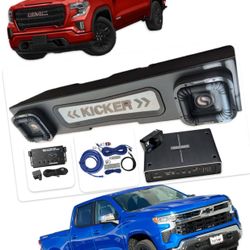 CHEVY SILVERADO GMC SIERRA 2019-up FULL BASS PACKAGE KICKER SOLO X 8” Custom Box Installed