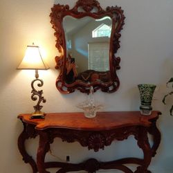 Beatiful  Elegant Credenza  with Mirror. Gorgeous  Carving  . Lots Of Details.  