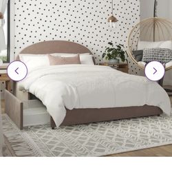 Beautiful velvet moon bed with storage!