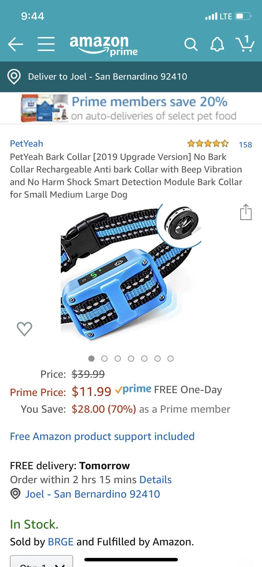 Pet bark collar