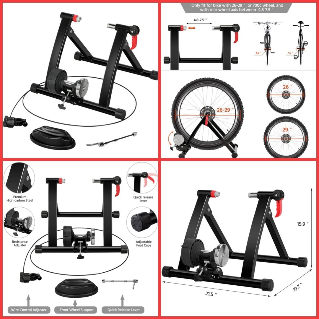 New Indoor Bike Trainer Stand 6 Speed Resistance Foldable Bicycle Exercise Stand Mountain And Road Bikes