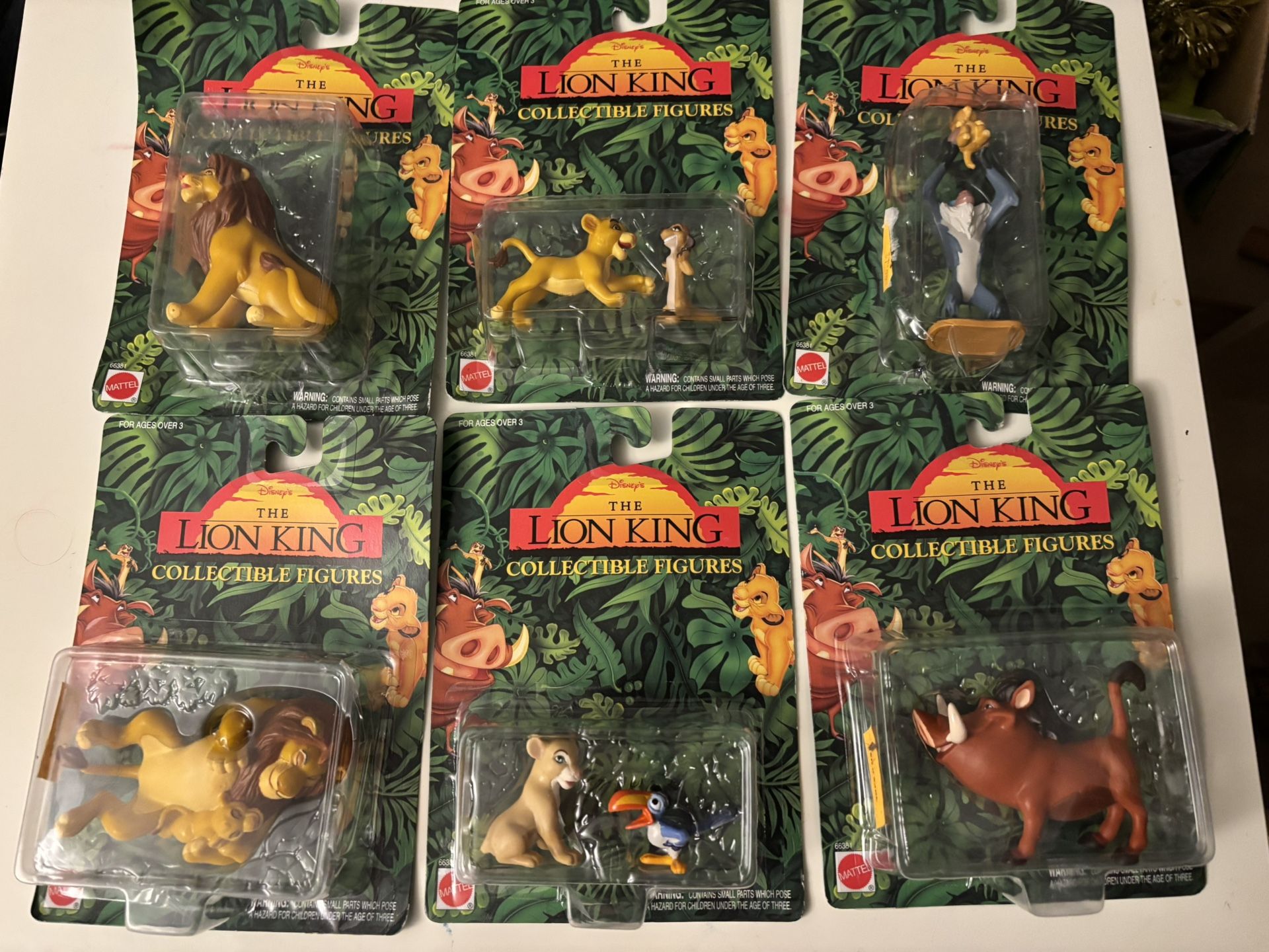 Disney 1994 The Lion King Collectible Figures Mattel Full Set Sealed 6 Packs ($10 Each)