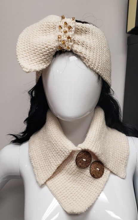 Collared Cowl And Headband Set