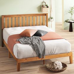 Wood Platform Bed Frame With Headboard