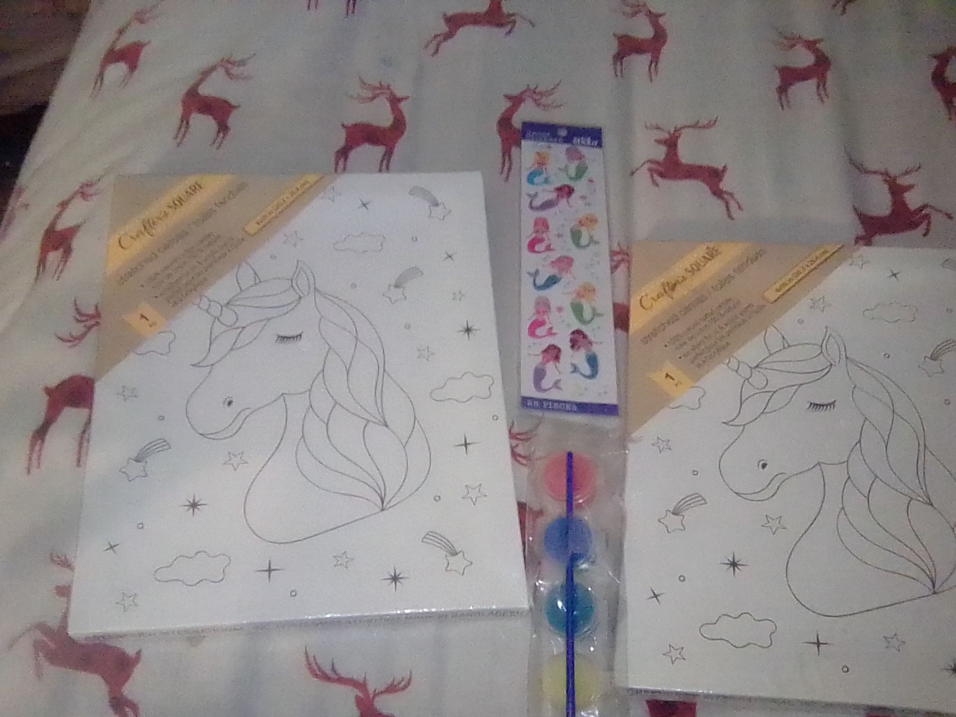 Art pictures unicorn stickers paint brush girl briefs puzzles 2 48 pieces