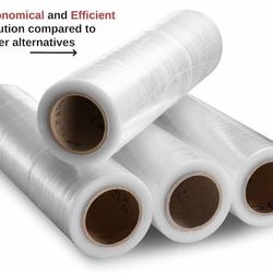 Stretch Wrap Industrial Stretch 4 Pack, 18” , 1500 SqFt, 80 Gauge, Extra Thick Shrink Wrap Rolls 