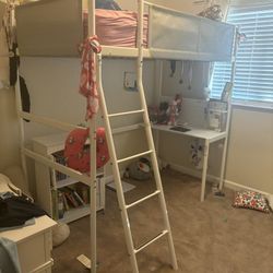 IKEA Loft Bed w Desk And Chair