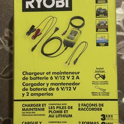 RYOBI 2 Amp 6V/12V Battery Charger & Maintainer AC0i2001