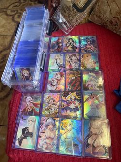 Anime Waifu Trading Card Collection Lot, Goddess Story 162 cards in top loaders