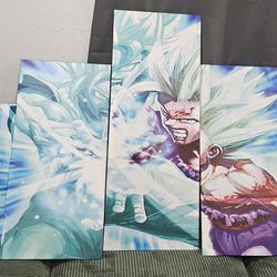 Goku And Gohan Super Saiyan Kamehameha Wave Blue 5pcs Canvas