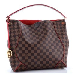 LOUIS VUITTON  Damier Ebene Caissa Hobo Cherry