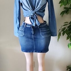 Denim Set,  Skirt and Button Blouse $15⚘️