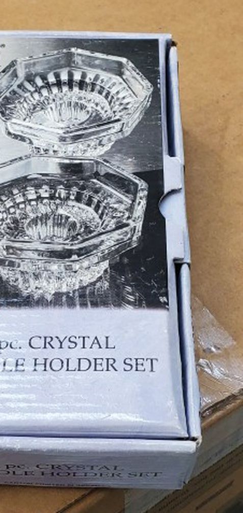 2 Piece Crystal Candle Holder Set