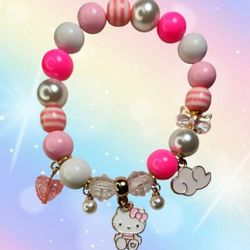 New Hello Kitty Bracelet 
Bubble Gum Beaded Bracelet