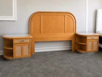 Solid Maple Head Board & Matching Night Stands