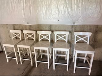 White IKEA barstools - 5