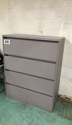 Tall metal filing cabinet