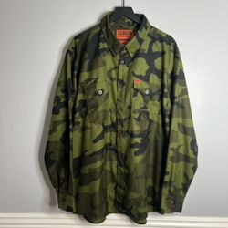 Dixxon Flannel Co The Sarge Long Sleeve Button Down Shirt Mens 3XL Green Camo