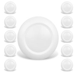 10 Packs 4 Inch LED Low Profile Recessed & Surface Mount Disk Light, Round, 10W, >600 Lumens, 3000K Warm White, CRI80, DOB Design, Dimmable, ETL Liste