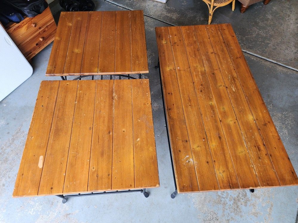 Wood Top Tables With Metal Frames