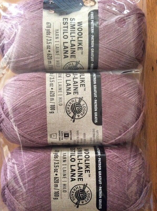 Set of 3 woolike yarn New, Rose Pink
