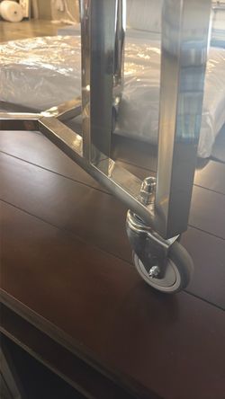 Chrome egg grill cart with Caster Wheels