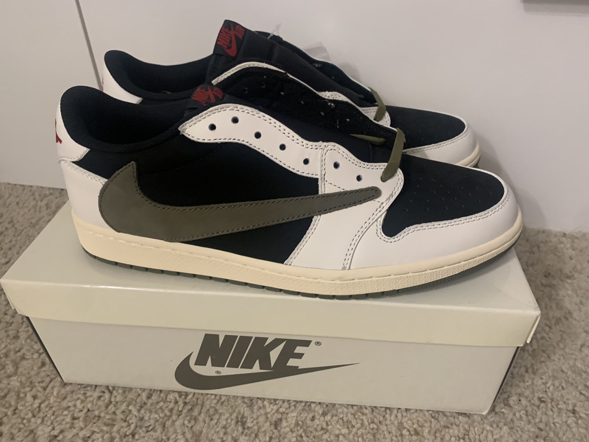 Nike Air Jordan 1 Low Travis Scott Reverse Mocha Olive Sz 12 R.E.P.S.