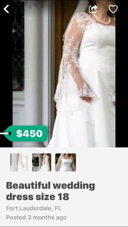 Beautiful Ivory wedding dress size 18