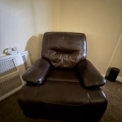 Brown Leather Rocking Chair 