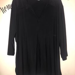 Long Sleeve 2x Black Top