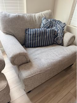 Light Gray Loveseat with Pillows