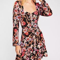 Free People Forever Floral Mini Dress size 4 