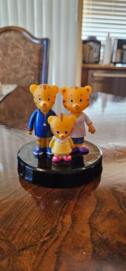 Daniel Tigers Neighborhood Mom & Dad & Baby Margaret Figures 3 Piece Bundle Television Animated / Collectible / Toy / Doll / Gift / Collector / Gift /