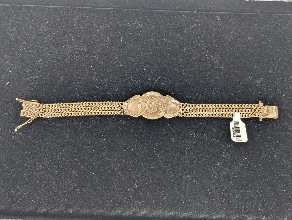 14kt Yellow Gold Virgin Mary Bracelet