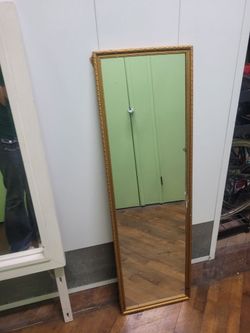 Vintage faux Gold frame standing mirror