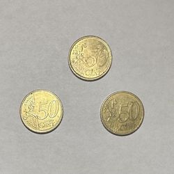 3x  0.50 Euro Coins