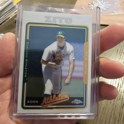 Oakland Atlantics Barry Zito 04 Topps Chrome Rich Harden 08 Topps Chrome Nick Swisher 07 Bowman Chrome Mark Kotsay 07 Bowman Chrome Baseball Cards 