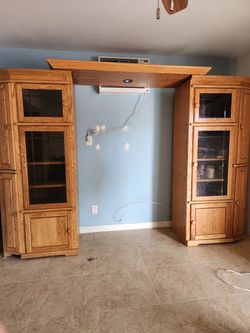 Giant wooden entertainment center