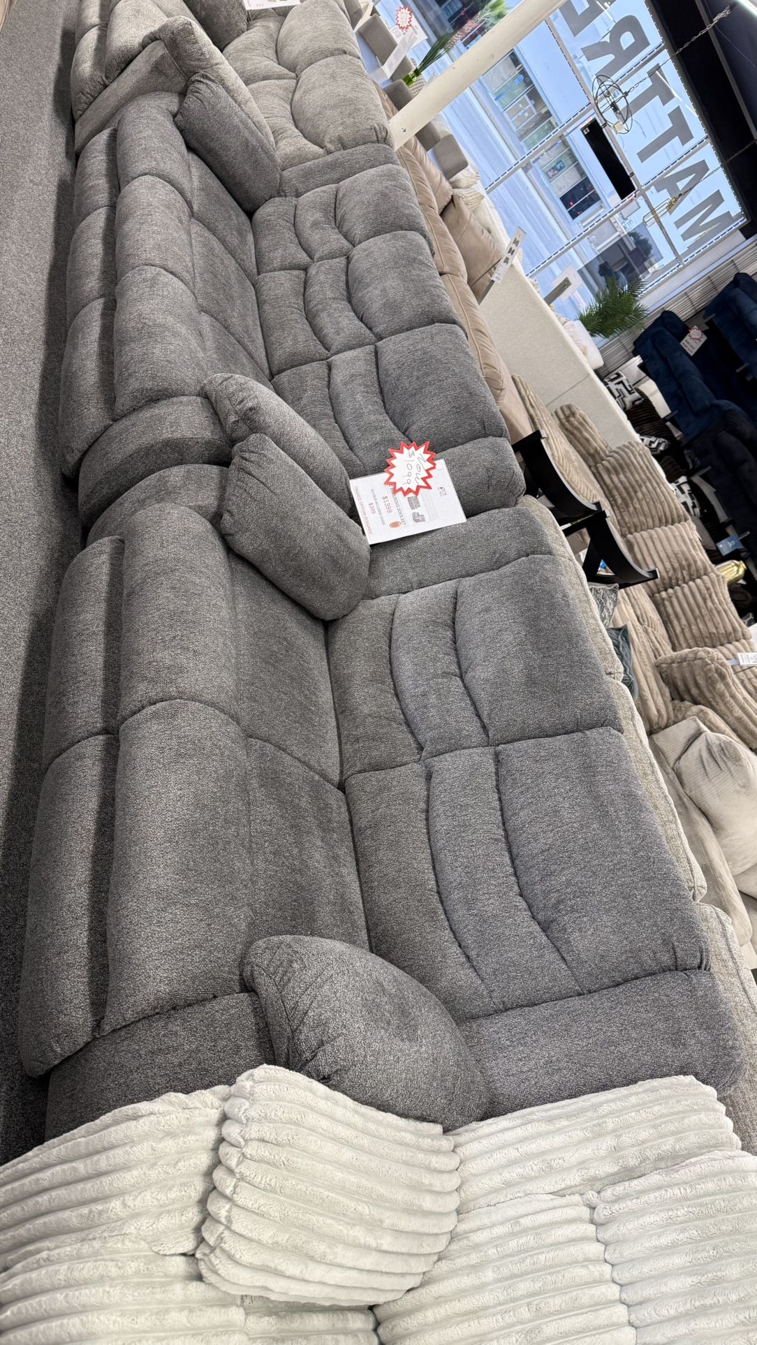 Grey Reclining Sofa Set