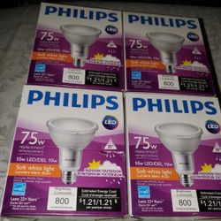 Brand New 4 Philips 75 Watts Light Bulbs ( Never Open Never Used ).