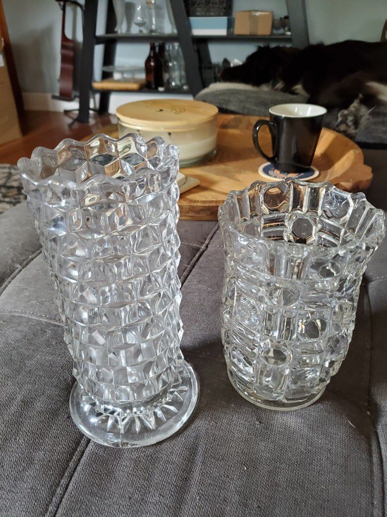 Geometric Vintage Glass Vases