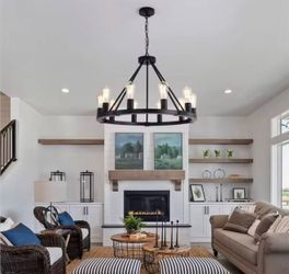 Brand new Modern Farmhouse 6-Light Black Chandelier