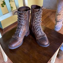 Laredo Lace Up Ropers With Zipper Size 7