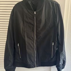 All Saints Black Bomber Jacket