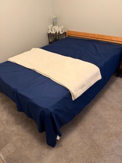Full size ikea bed and mattress and 2 nights stands