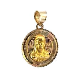 Woman’s Men’s 10k Tri Toned Rose White Yellow Gold Jesus Charm Pendant For Necklace GP3077126