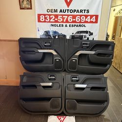 2014 2016 2018 2019 Chevrolet GMC Sierra Denali Chevy Silverado Black Leather Interior Side Door panels truck parts