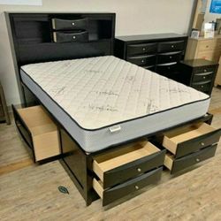 Queen Size Bed Frame With Storage 