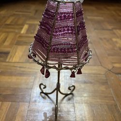 Metal Candle Holder Lamp 10” Tall 